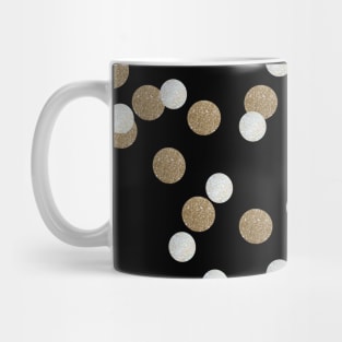 Preppy chic Minimalist geometric black gold confetti Mug